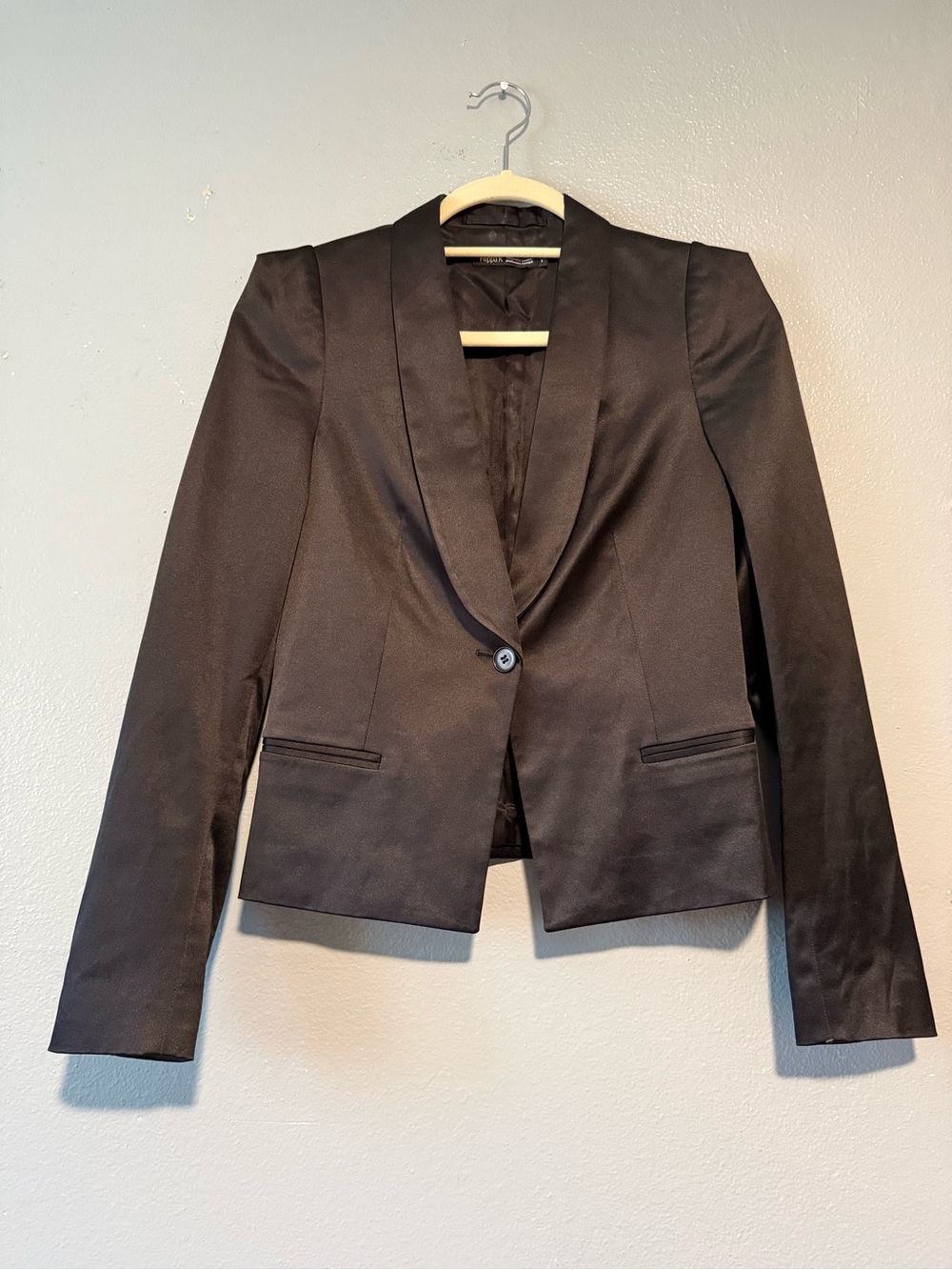 Filippa K Women's Black Single-Button satin Blazer size S #theclassy
